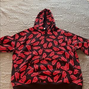 Nike Black Hoodie with Red Logos